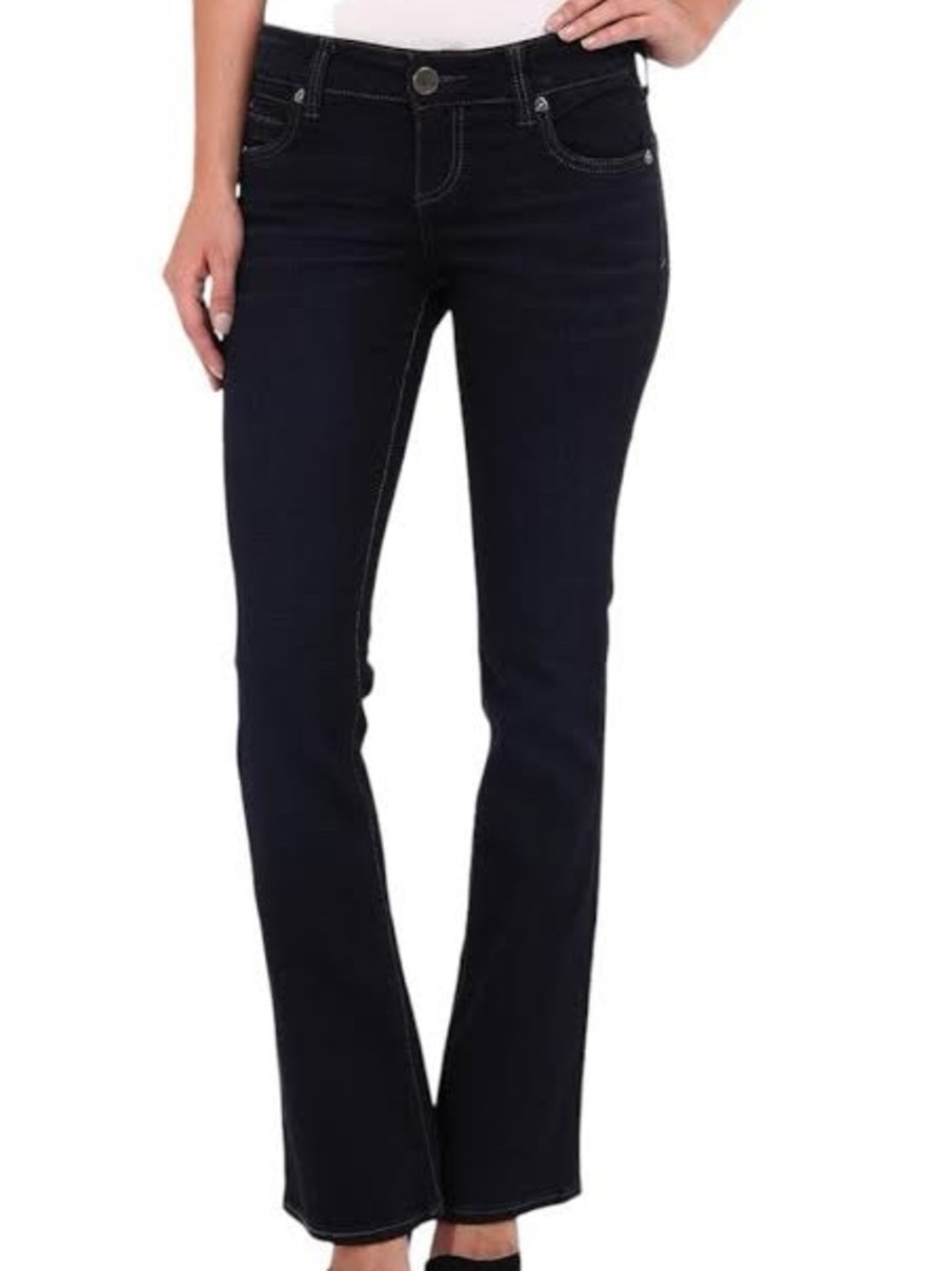 KUT From The Kloth Natalie Fab AB High Rise Bootcut Jeans Black Size 14 - Picture 3 of 13